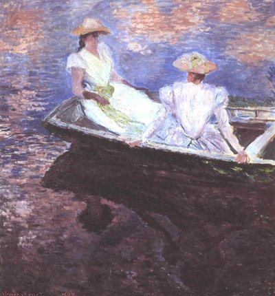 Two Girls in a Boat by Claude Monet